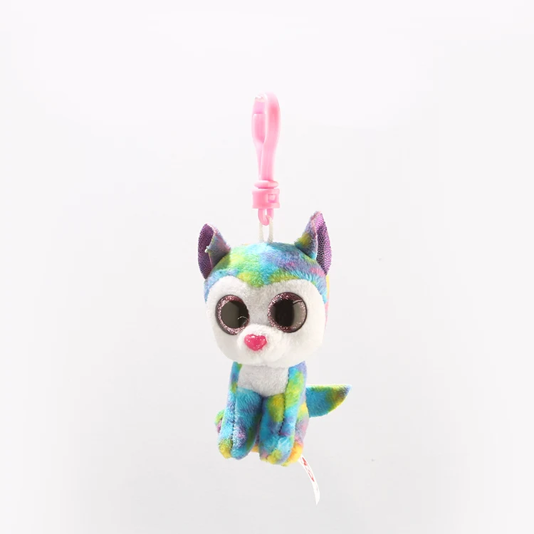 

Ty Beanie Boos Rainbow Husky Keychain Plush Doll Animal Toy Child Gift 4" 10cm