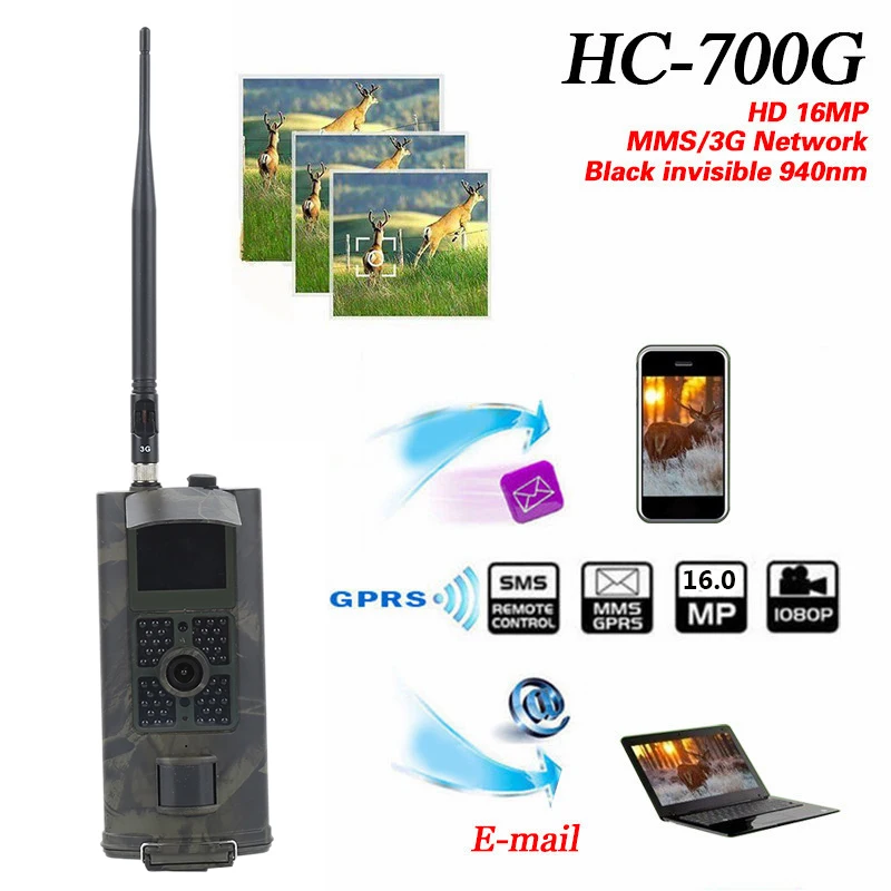 Охотничья камера HC700G HC700A 3G фотоловушка с ночным видением 16 МП GPRS для дикой