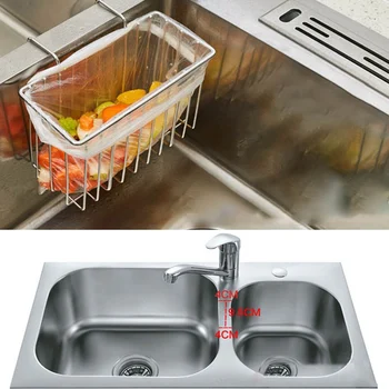 

Kitchen Sink Organizer Stainless Steel Hanging Sponge Holder Towel Rack Sink Drainer Basket Cleaning Tool Storage Organizer