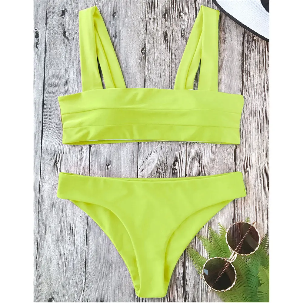 padded bandeau bikini set