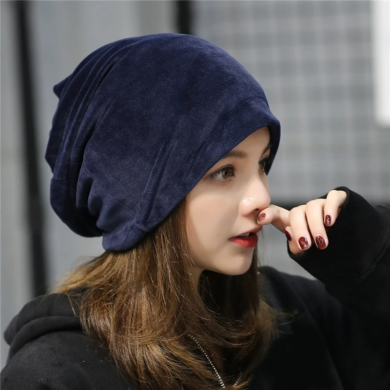 

Casual Women Mens Skullies & Beanie Autumn Winter Velvet Warm Ski Caps Hat