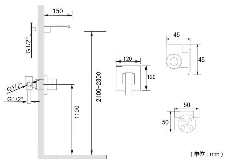 Stainless Steel Chrome Waterfall Shower Faucet Set with Hand Shower Single Handle