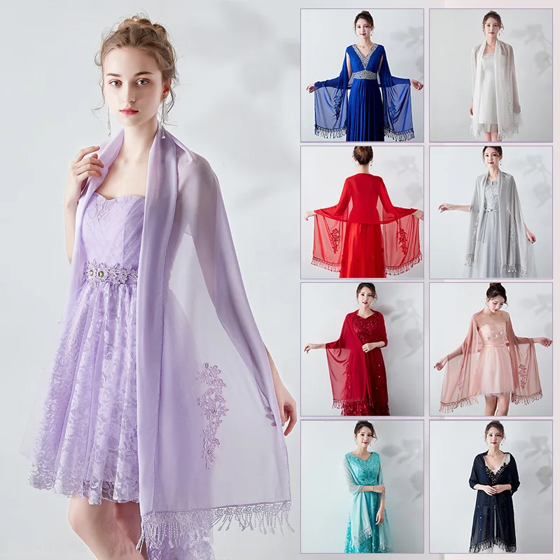 Шифоновое мягкое женское Болеро для невесты элегантная шаль с кружевной