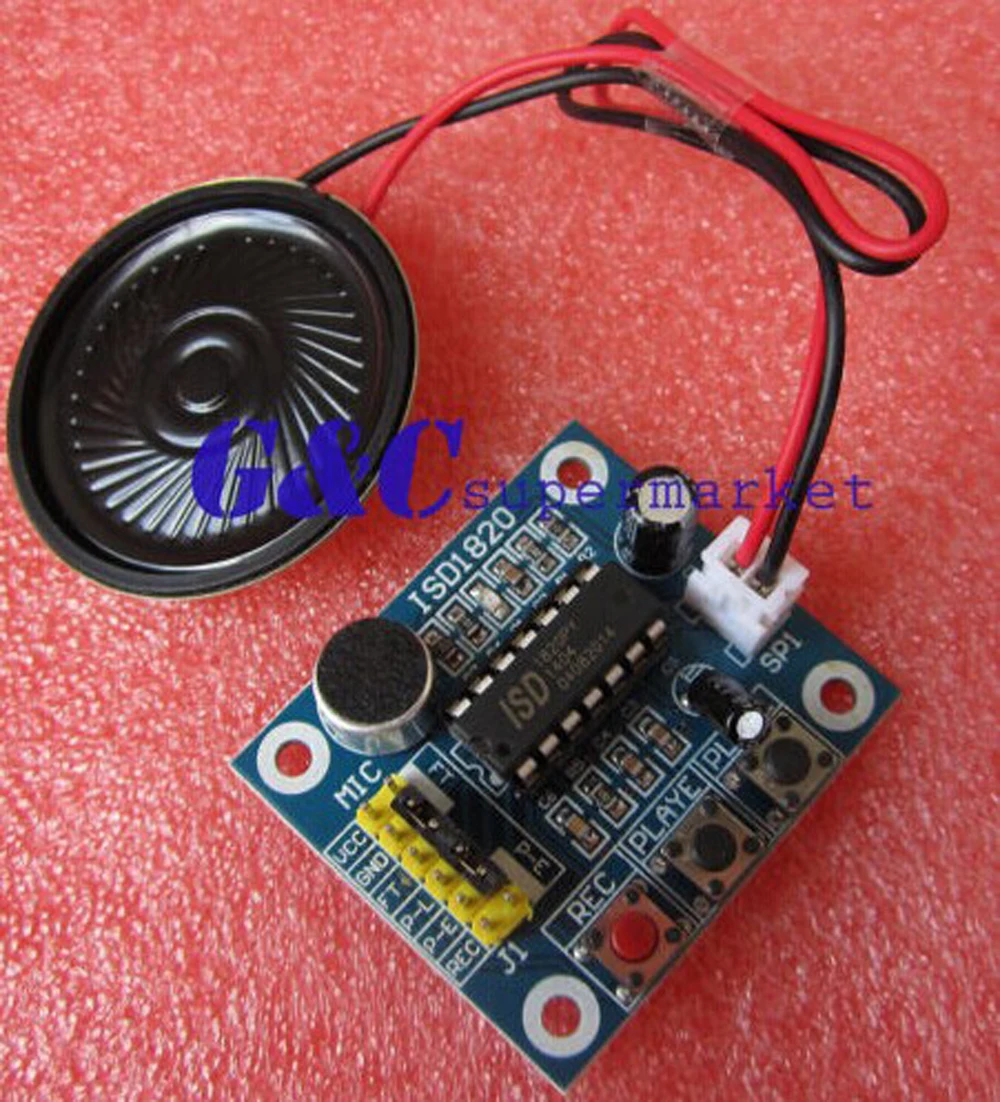 

1PCS ISD1820 Voice Recording Playback Module With MIC + Loudspeaker