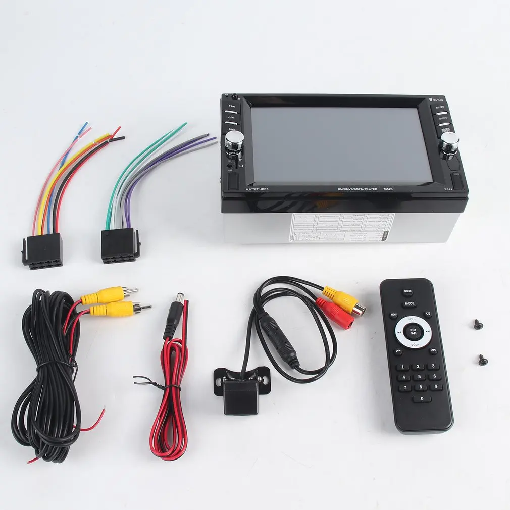 

2 Din 6.6-Inch Touch Screen Car MP5 1080P Car FM Stereo Security Digital TF USB MP3 MP5 Player With Rearview Camera