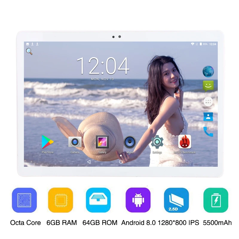 

10 10.1 inch 3G 4G LTE Phone Call Tablet PC Octa Core 6GB RAM 64GB ROM Android 8.0 1280x800 ips WIFI