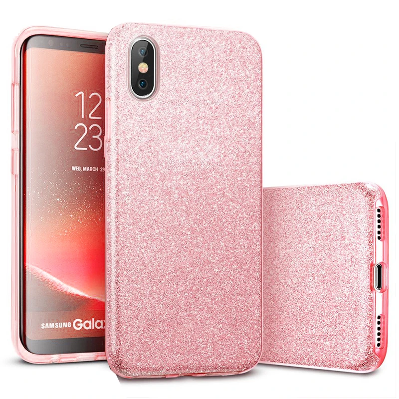 

Glitter Silicon Case For Samsung Galaxy A10 A20 A30 A40 A50 A70 A6 A7 A8 A9 J3 J4 J6 Plus 2018 S8 S9 S10 Plus S10E 3 Layer Cover