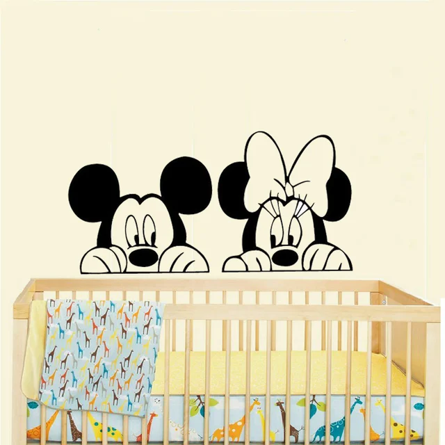 New Arrived Cartoon Mickey Minnie Mouse Wall Decals Vinyl Sticker New Arrived Cartoon Mickey Minnie Mouse Wall Decals Vinyl Sticker Home Decor Kids Bedroom