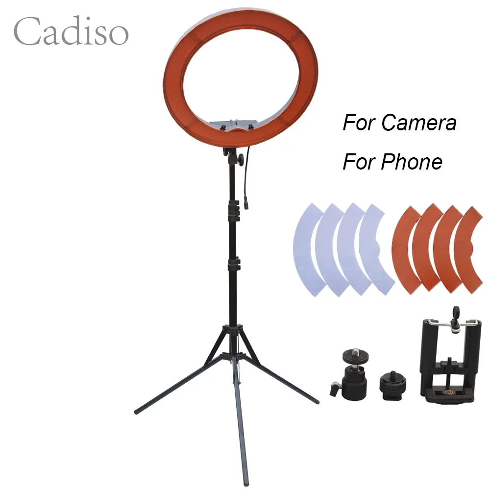 

Cadiso Photography Dimmable Lamp 240 LEDs 18" LED Studio Video Photo Ring Light with Tripod Stand for Phone Camera DSLR
