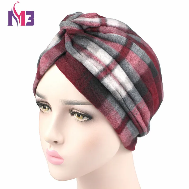 

2017 Winter New Fashion Women Wool Turban Twist Headband Thick Warmer Chemo Headwear Ladies Hijab Turbante