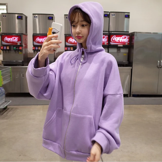 oversized purple hoodie