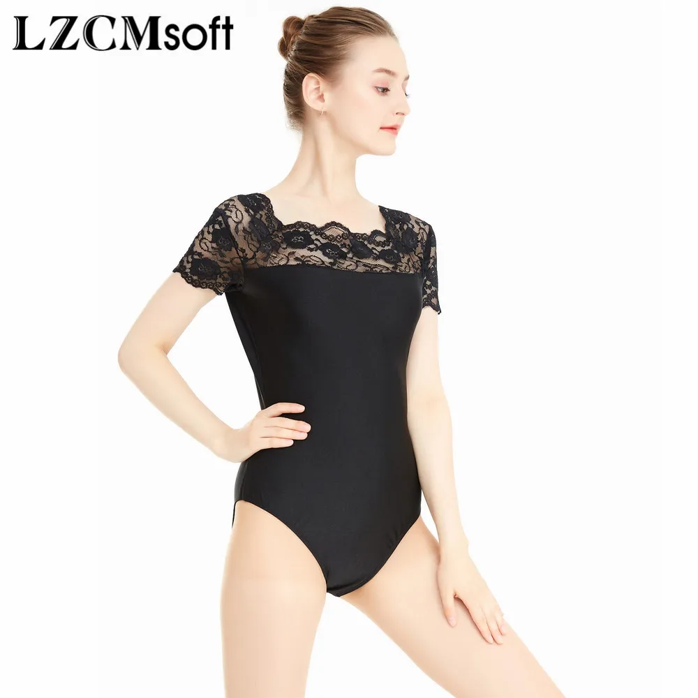 black lace leotard