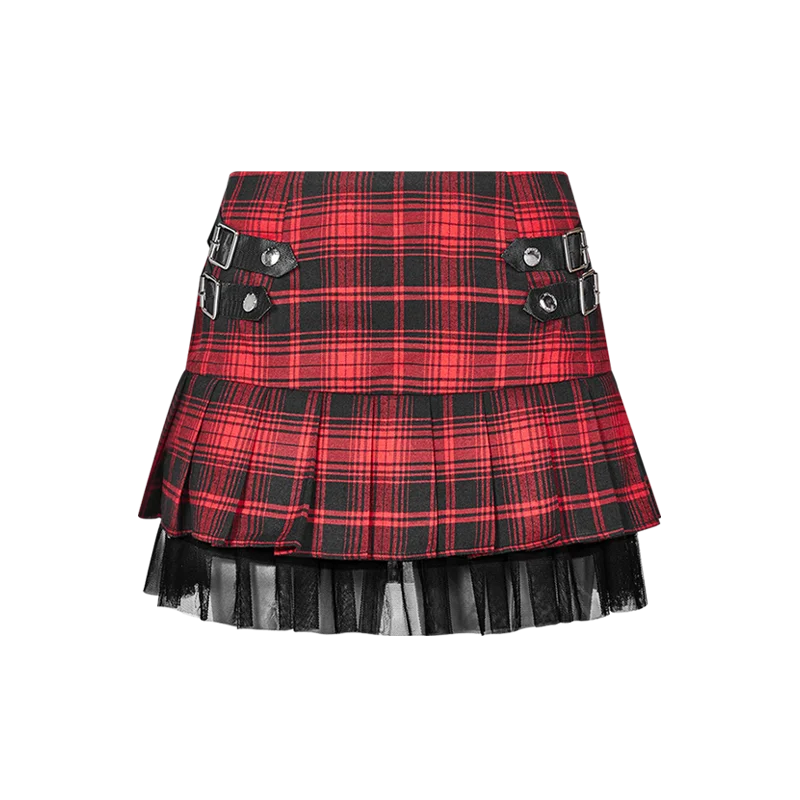 Женская плиссированная юбка в стиле Панк Rave в готическом стиле с оборками PQ499BQ Азиатский размер S-L