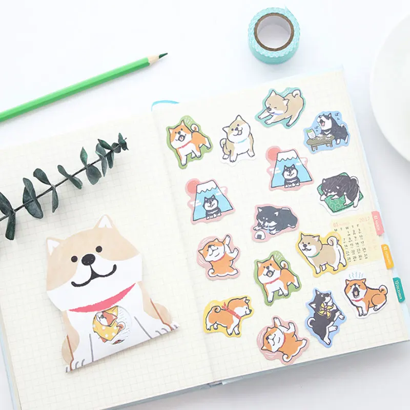30 шт./пакет милый Косплей Shiba Лисья Секретная служба (inu собак клей бумажный стикер