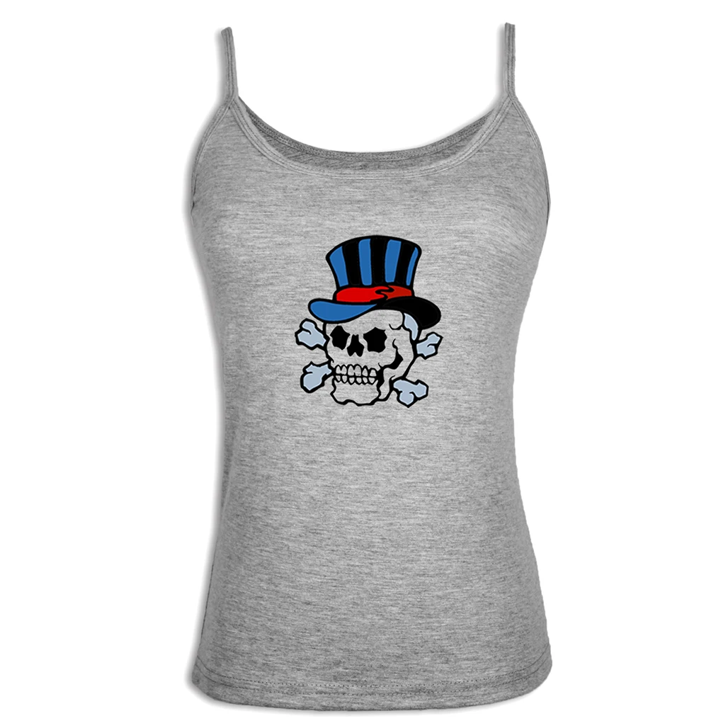 Funny Wear Magic Hat Skulls Bodybuilding Fitness Camisole Summer Cotton O-Neck Tank Top for Lady Girl Punk Fashion Women Tops