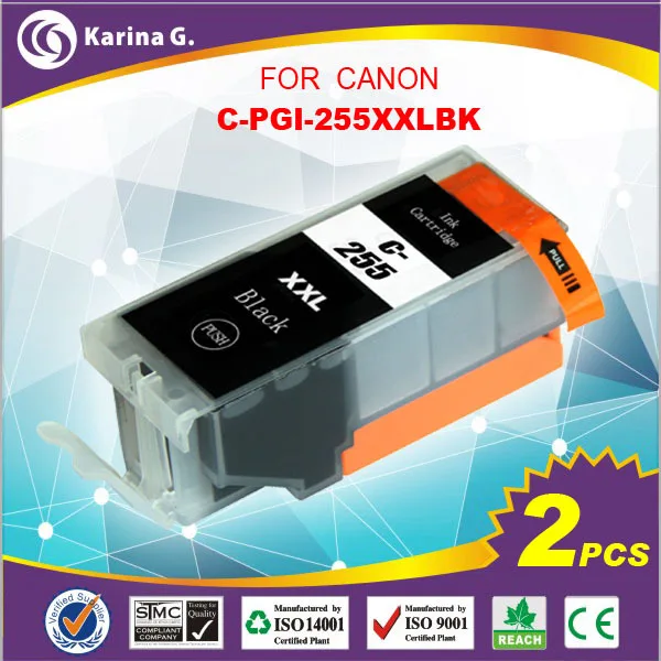 

For canon PGI-255XXL BK ink cartridge black inkjet 2 individual ink tanks PGI255XXL  PGI 255XXL high yield
