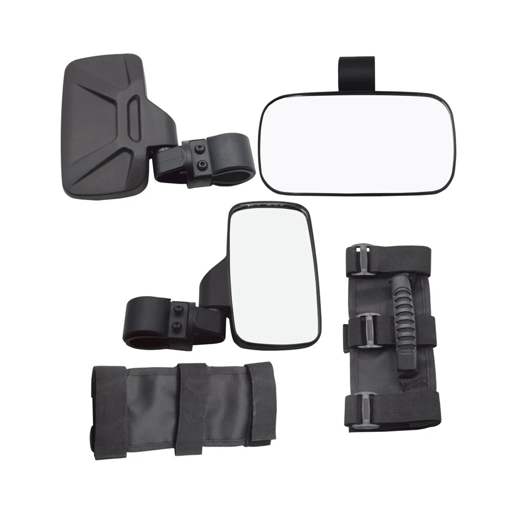 

Wsen Centre View & Side View Mirror for 1.5''-2'' Roll Cage Bar w/Grab Handle Set Adjustable for Polaris Arctic Cat