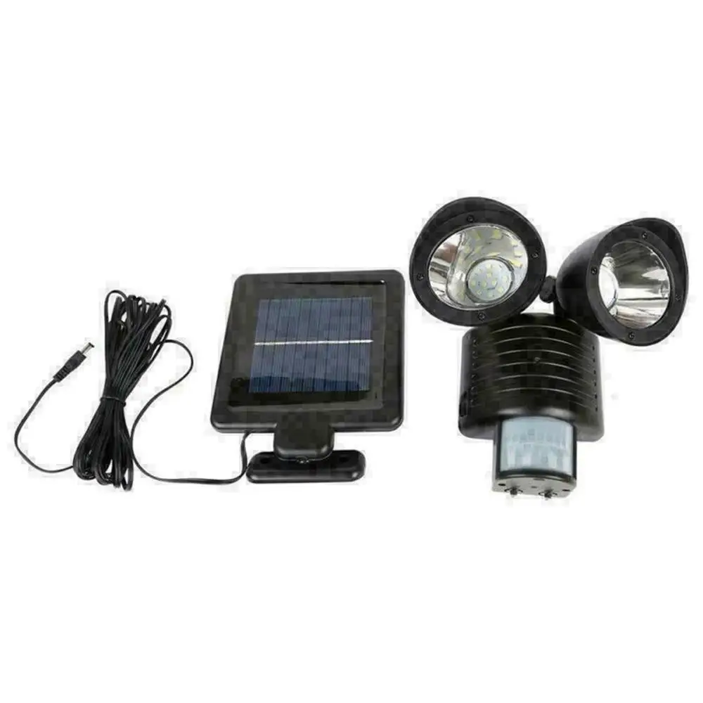 

Double Head Solar Power Outdoor Waterproof Garden Patio Security PIR Infrared Motion Sensor Light Wall Mounted Night Lamp