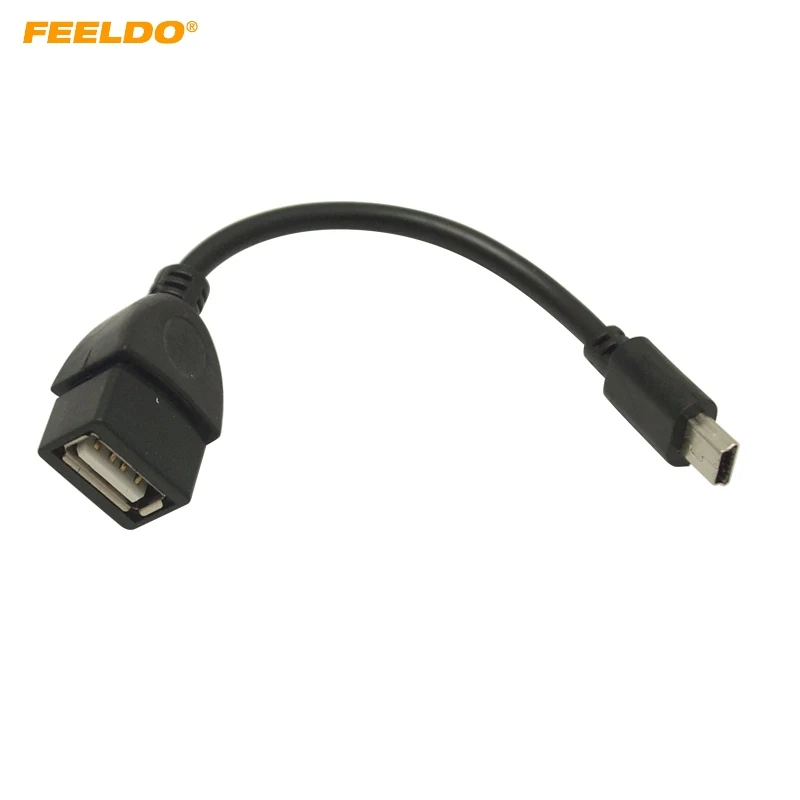 

FEELDO 20Pcs 30cm Car Audio CD/DVD 5pin mini USB Male to USB 2.0 Female Connection Cord T Interface OTG Data Cable #FD5665