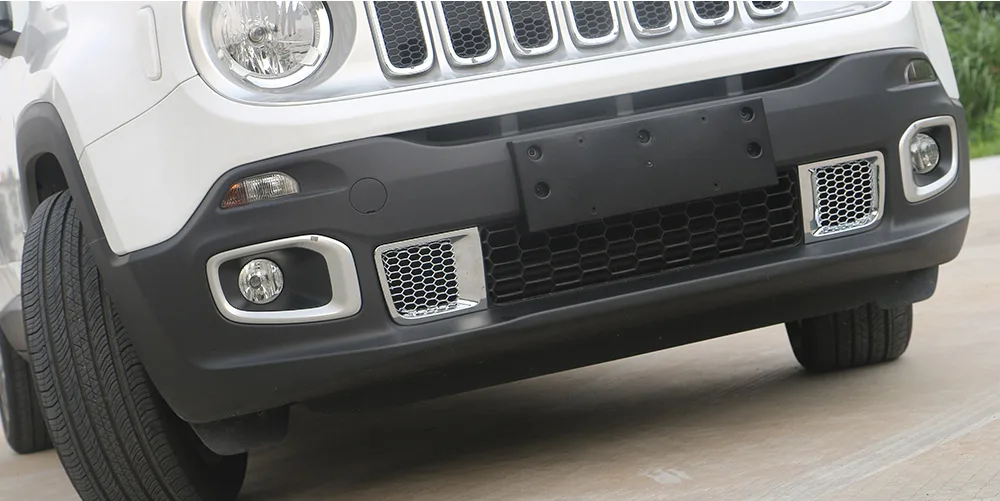 SHINEKA новейшая Решетка переднего бампера Воздухозаборники вентиляционная крышка сетка отделка на выходе Украшение Наклейка для Jeep Renegade