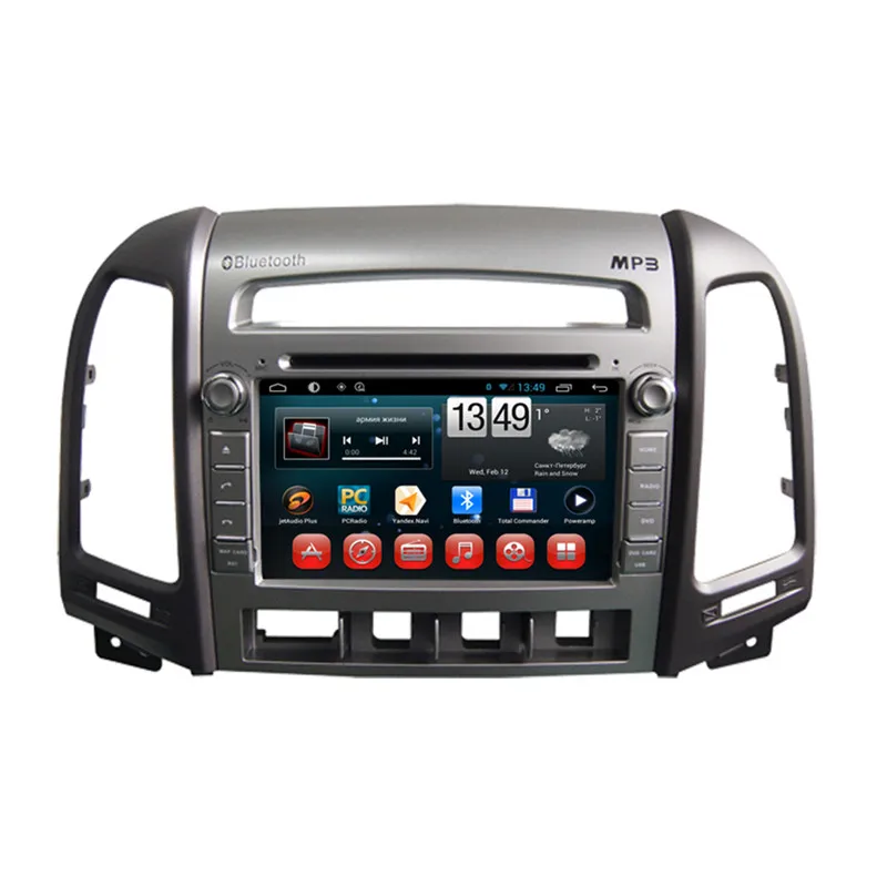 Clearance YAZH 2 Din Auto Radio For Hyundai Santa Fe 2010 2011 2012 1080*600 GPS Navigation Android System CAR DVD GPS Deckless head unit 3