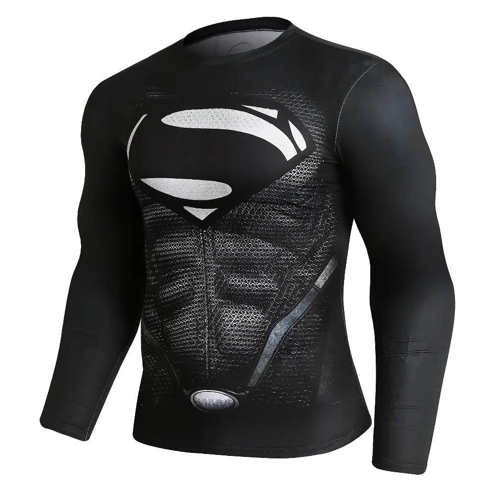 

Hot Sale Fitness MMA Compression Shirt T Shirt Men Marvel Anime Bodybuilding Long Sleeve Crossfit 3D Superman Spiderman Tops