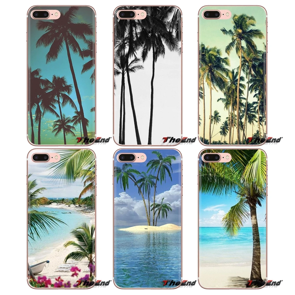 

For Huawei G7 G8 P7 P8 P9 P10 P20 P30 Lite Mini Pro P Smart Plus 2017 2018 2019 Tropical Beach Palm leaves Trees Soft Case Cover