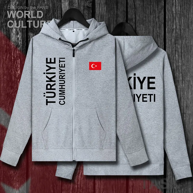 Турция TUR турецкий Turk TR мужские флисовые толстовки на молнии зимние трикотажные мужские куртки и нация одежда страна толстовки пальто - Цвет: 01zipper-gray-thin
