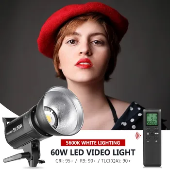 

Neewer SL-60W LED Video Light White 5600K Version,60W CRI 95+,TLCI 90+ with Remote Control + Reflector+Lighting Bowens Mount