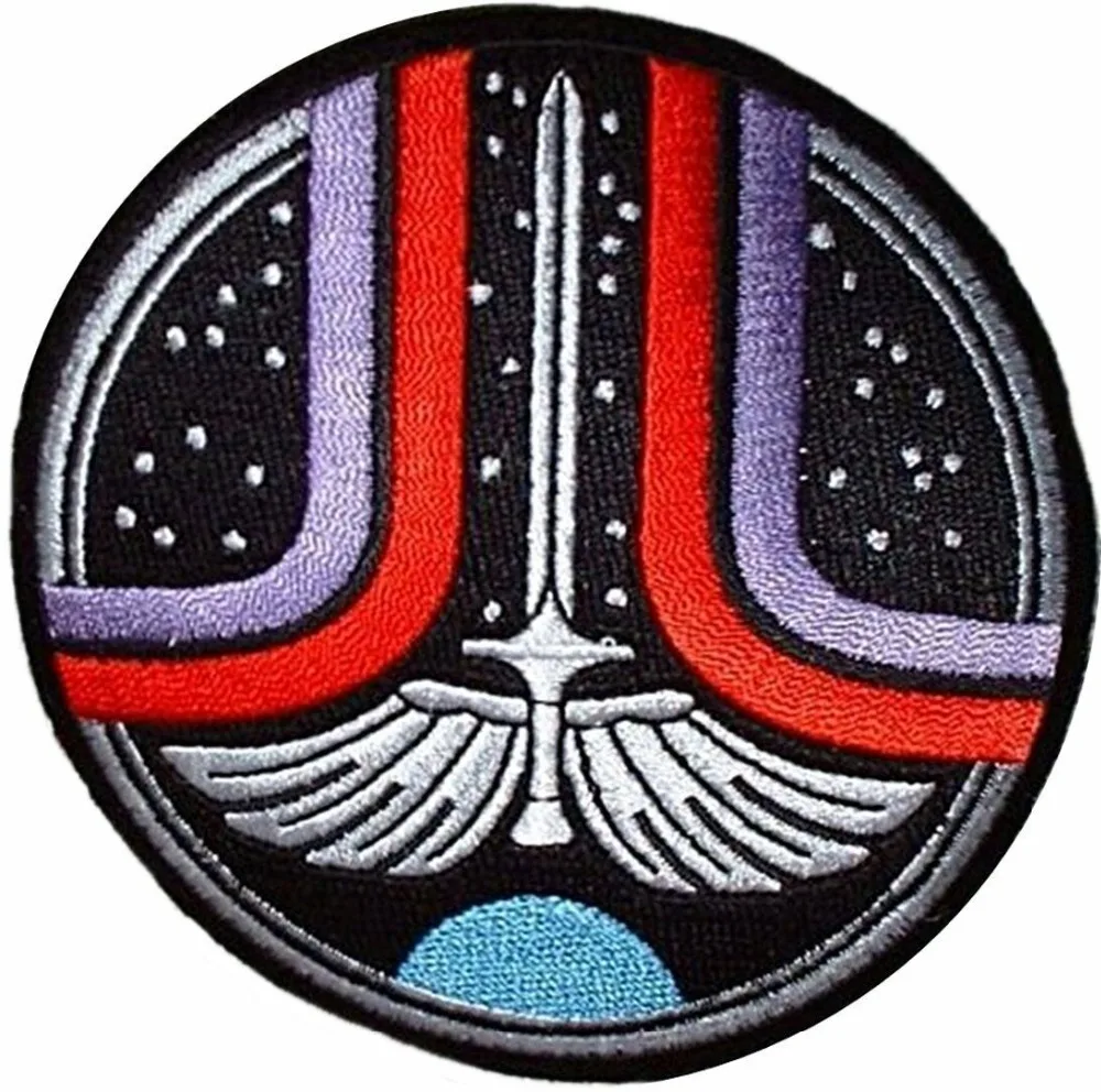 

Custom embroidery Patches Embroidered-Movie-Logo-IRON-ON applique for clothing factory direct no MOQ