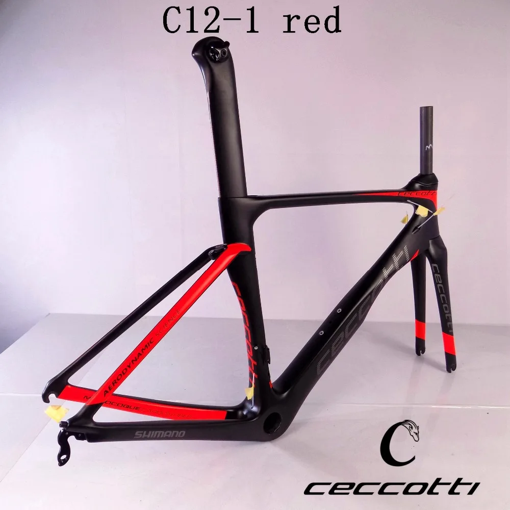C12-1 красный, матовый карбоновый велосипед Ceccotti брендовая Высококачественная карбоновая рама для шоссейного велосипеда