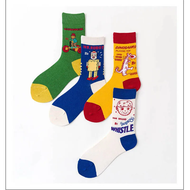 [EIOISAPRA] Новые Модные женские носки, креативные забавные носки унисекс из чесаного хлопка, повседневные Жаккардовые цветные носки для движения