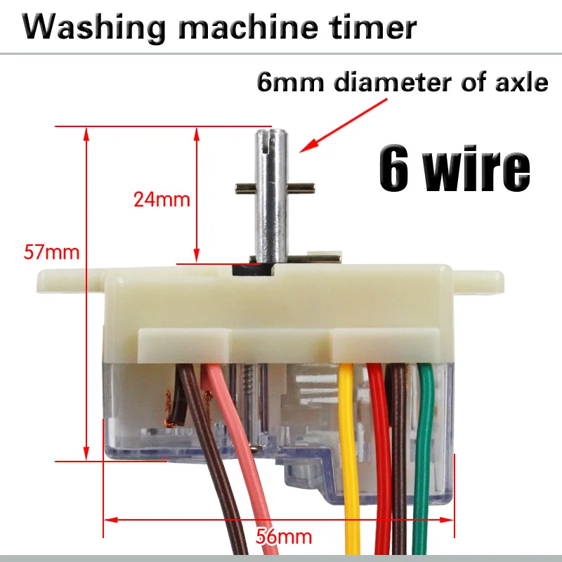 Полуавтоматический двухцилиндровый таймер для стиральной машины, 6 линий, 180 градусов, таймер, Новинка