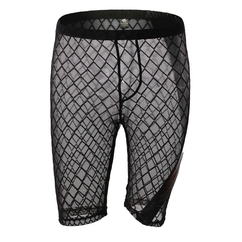 Mens Sheer Pajamas Clothing Transparent Celos Sexy Mesh Pajamas for Men Sleepwear Silk Loose Pants Mens Nightwear Underware