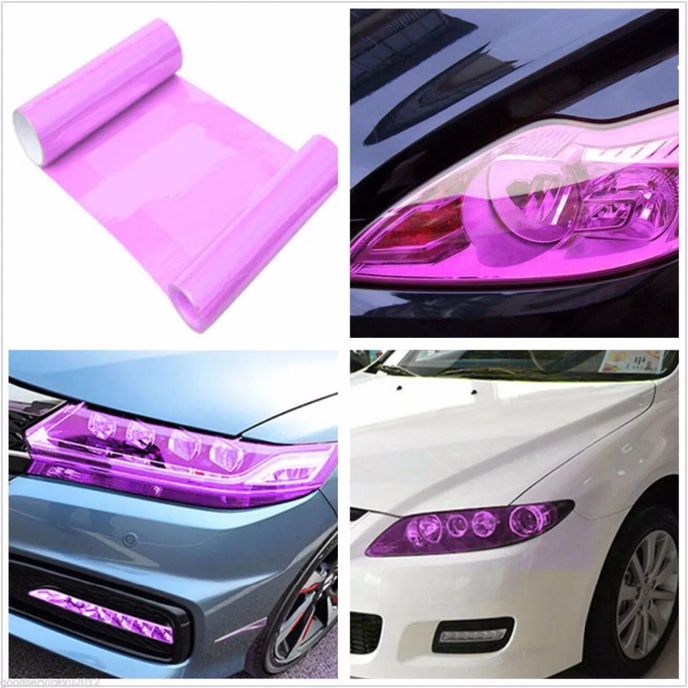 Purple Auto Vehicle Car Headlight Tailight Fog Light Vinyl Wrap Film Sheet Cover Sticker Overlay For Ford Cadillac Ferrari Buick
