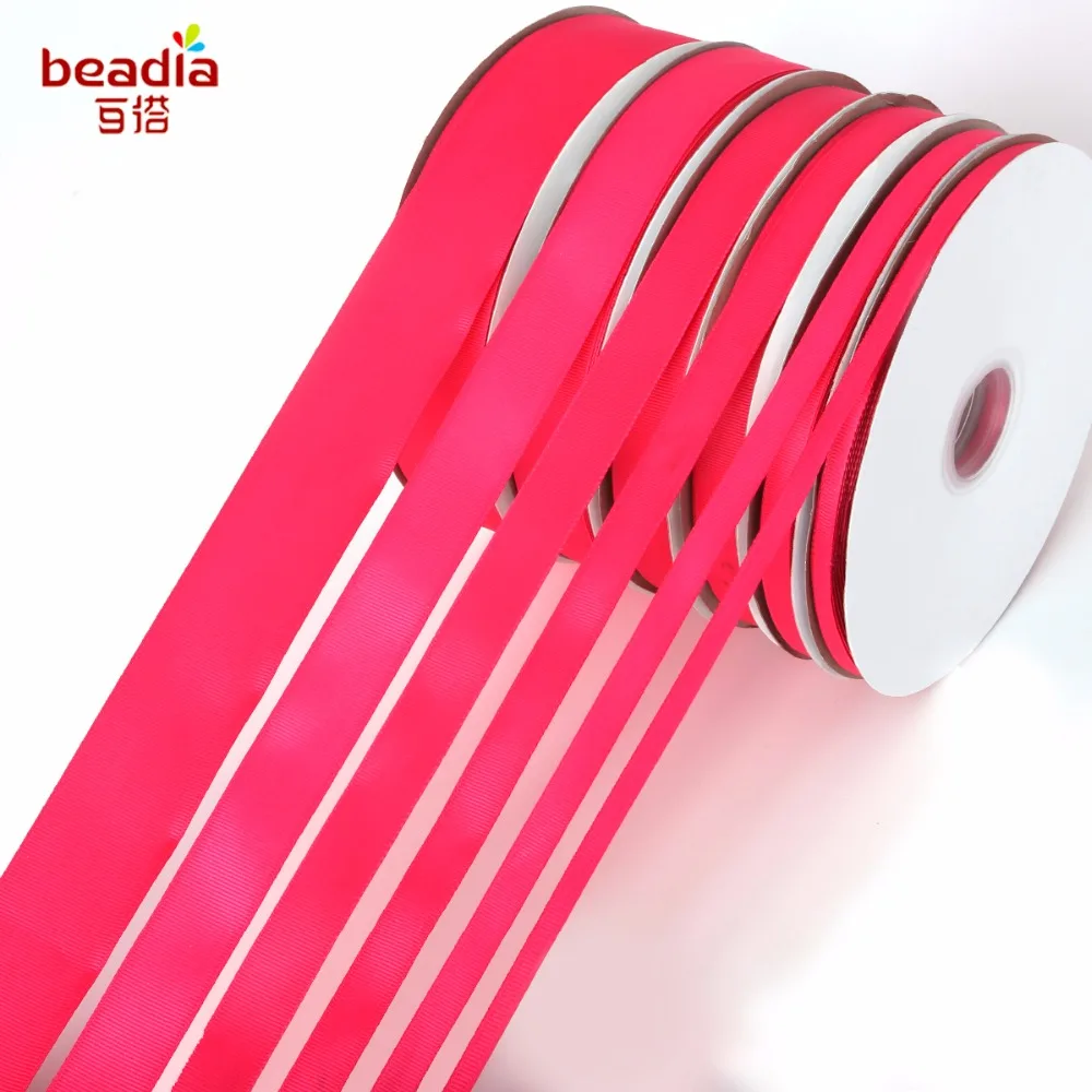 

Fuchsia Color Pick Size 7 10 15 20 25 38 MM Width 100% polyester solid color plain Grosgrain Ribbon 100Yards/Roll