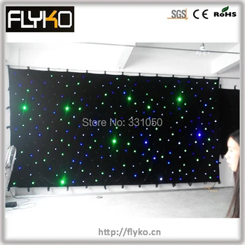 

Free shipping 3x6m RGB star curtain 18pcs/sq party decoration led star curtain