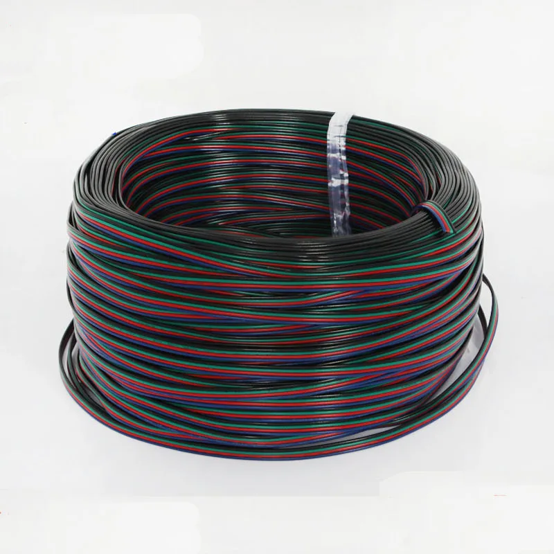 100 м 4 контактный разъем проводной rgb электрический кабель удлинитель для 3528 5050