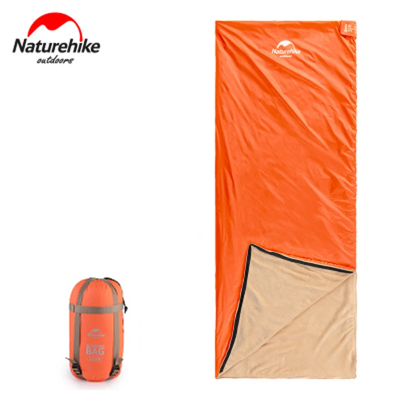 Дикий Открытый компактный спальный мешок Naturehike конверт одноместный спальный мешок для Пеший Туризм Поход Кемпинг с компрессионный мешок - Цвет: Orange