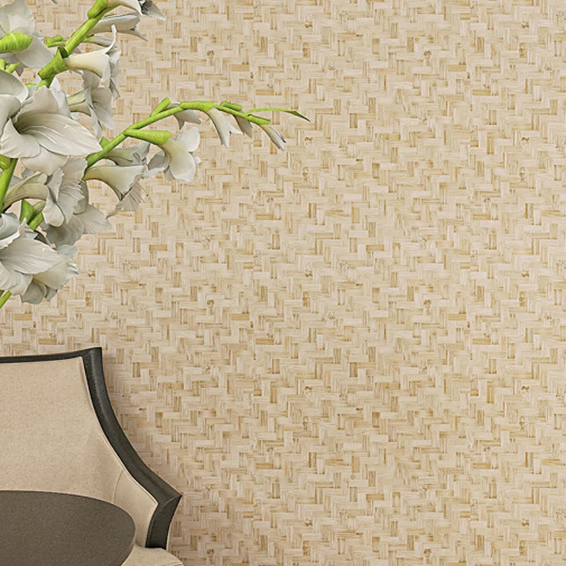 

Chinese Style Straw Design PVC 3D Wallpaper Stereoscopic Mural Wallpapers Home Decor papel de parede Wall Paper JR043