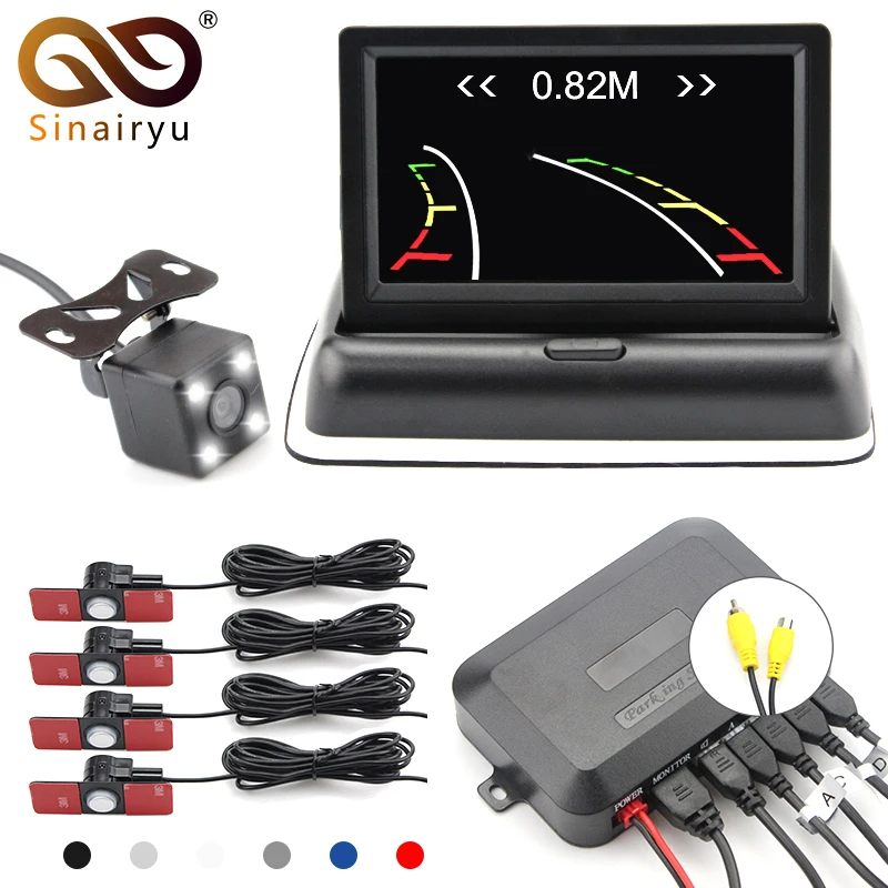 4.3 inch Folding Car in Dash Monitor Car Video Parking Sensor Reverse