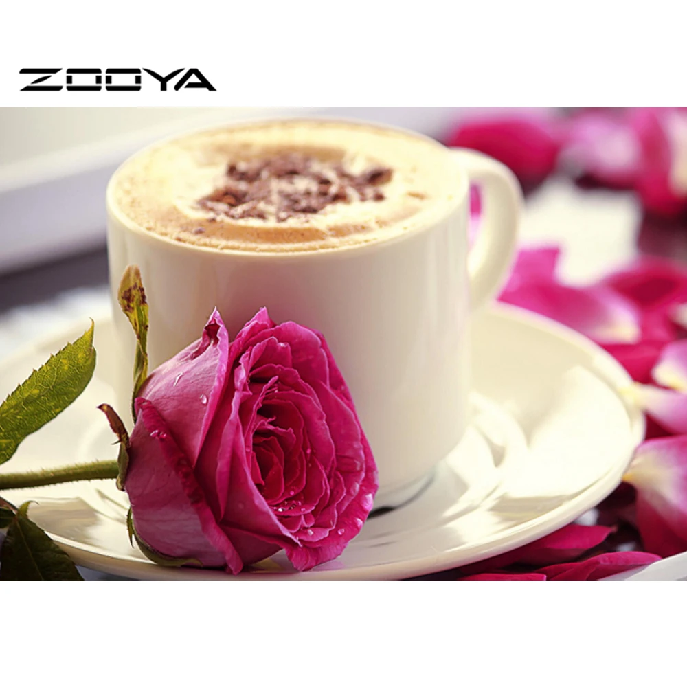 

2015 New Arrived Diamond Painting Flower & Coffe Cup Rhinestone Cross Stitch Square Diamond Embroidery Sets Home Decoration F592
