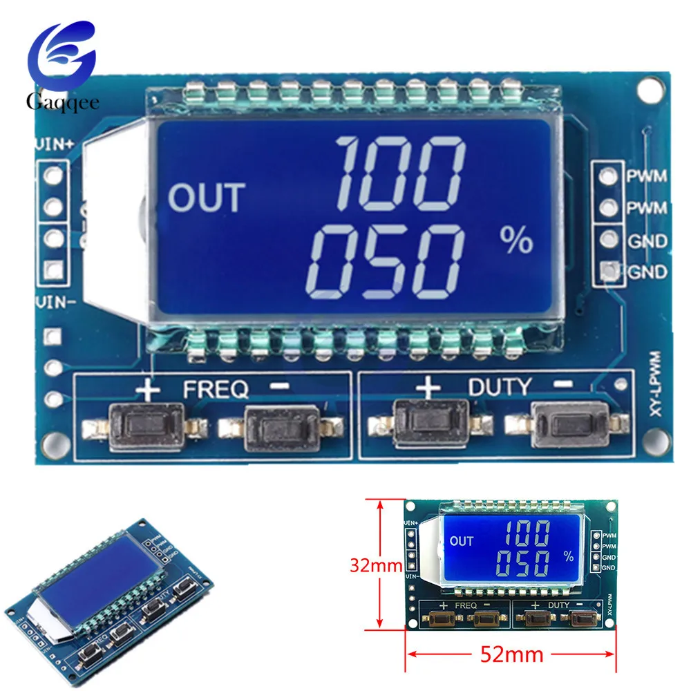 

Signal Generator 1Hz-150Khz PWM Pulse Frequency Duty Cycle Adjustable Module LCD Display DC 3.3V-30V PWM Board Module