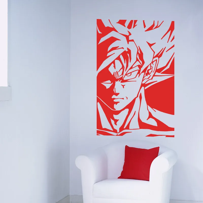 GOKU Dragon Ball Z наклейка Съемная Настенная Наклейка графика домашний Декор украшение дома виниловые Мультяшные наклейки для детской комнаты