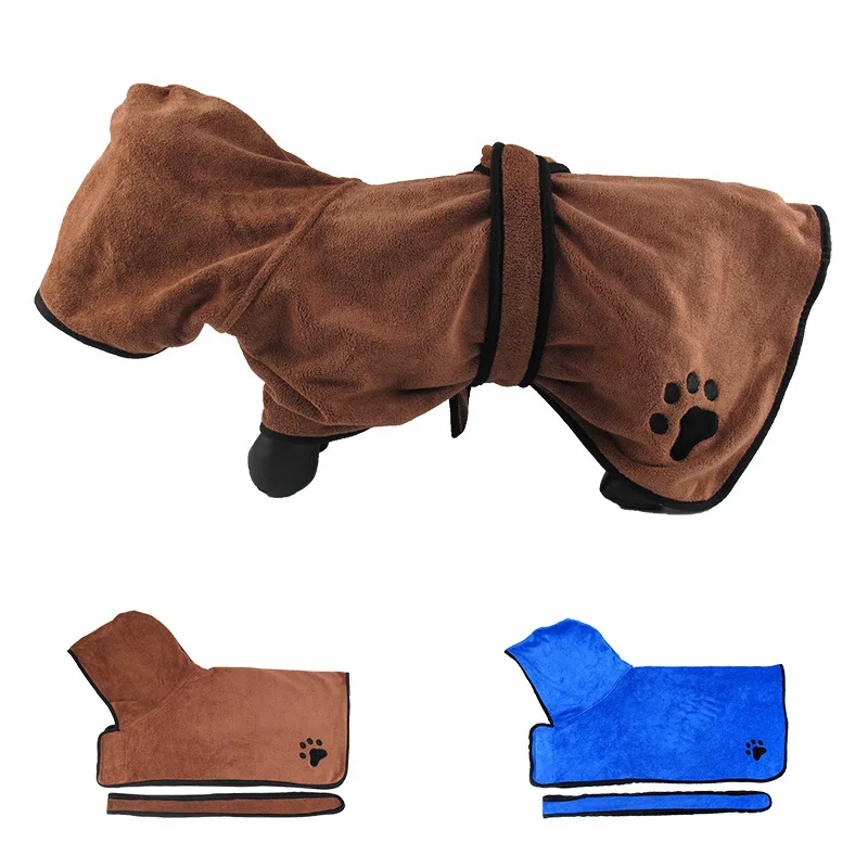

Dog Bathrobe Absorbent Quick Dry Xs-xl Warm Dog Clothes For Small Medium Large Dogs Microfiber Super Pet Drying Towel 23