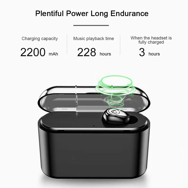 Новинка TWS Беспроводная bluetooth-гарнитура CVC 8,0 с шумоподавлением, наушники с зарядным устройством 2200 мАч для IOS Android