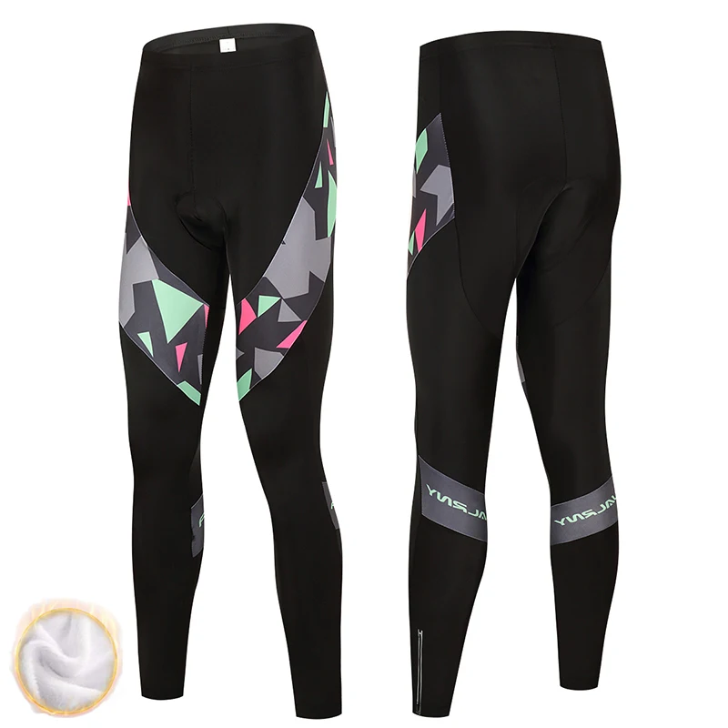

FUALRNY Pro team Winter Thermal Fleece trousers Sports Racing Bike Cycling Pants Windproof outdoor cycling Long pants 9D Gel pad