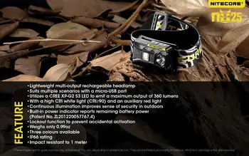

NITECORE NU25 Triple Output headlamp Triple Output USB rechargeable and light weight 360 Lumens update of NU10 NU20 NU30 NU05