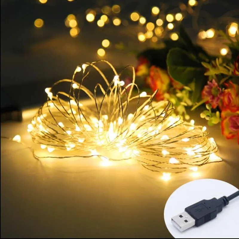 

LED String Light 10M 100led USB Holiday Light 5V Waterproof Cooper Wire Fairy Lights ChristmasWedding Garden New Year Decoration