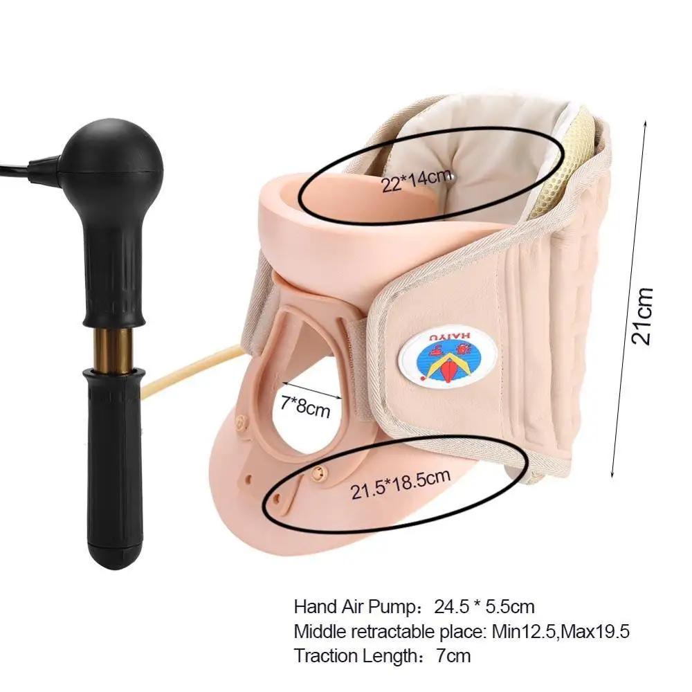 Бытовой Шейный воротник-Распорка Воздуха тяги терапия устройство расслабления боли шеи поддержка приспособление шейный Ортез для вытяжения - Цвет: L